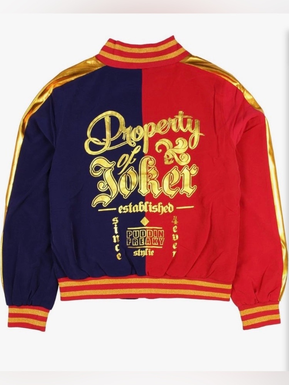 NWT Suicide Squad Harley Quinn Satin Bomber Jacket Size S - Picture 2 of 11